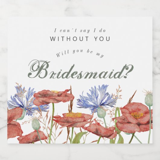 zal je mijn bruidachtige wildbloem zijn? sparkling wijnetiket (Enkel label)