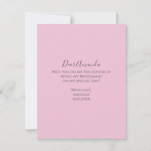 Zal je mijn bruidbruiddessin zijn? kaart (Achterkant)