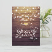 Zal je mijn bruidbruine champagne zijn? kaart (Staand voorkant)