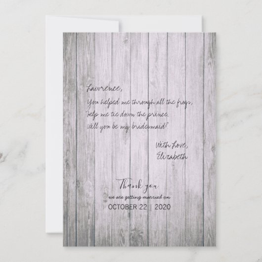 Zal je mijn bruidbruine champagne zijn? kaart (Achterkant)