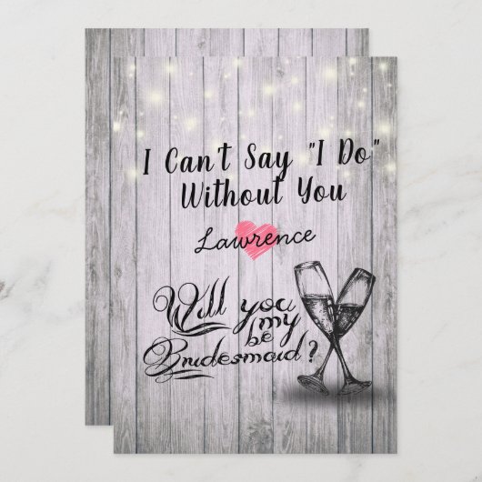 Zal je mijn bruidbruine champagne zijn? kaart (Voorkant / Achterkant)