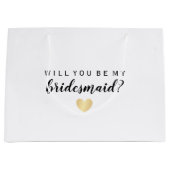 Zal je mijn bruidbruine goudConfetti hart zijn? Groot Cadeauzakje (Voorkant)