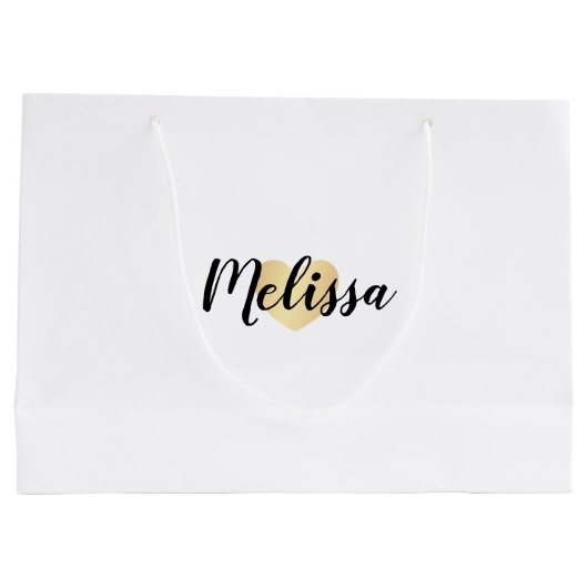 Zal je mijn bruidbruine goudConfetti hart zijn? Groot Cadeauzakje (Achterkant)
