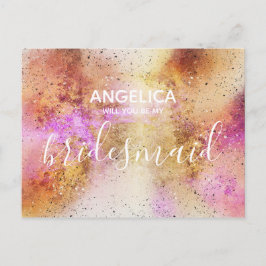 Zal je mijn bruidbruine gouden roze hemel zijn? uitnodiging briefkaart