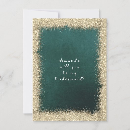 Zal je mijn bruidbruine goudglitter Cali Green zij Kaart (Voorkant)