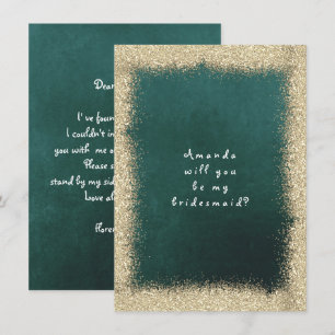 Zal je mijn bruidbruine goudglitter Cali Green zij Kaart