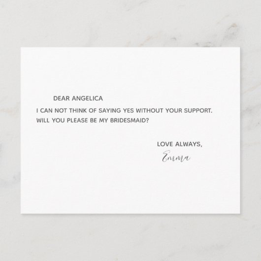 Zal je mijn bruidbruine marmer zijn? uitnodiging briefkaart (Achterkant)