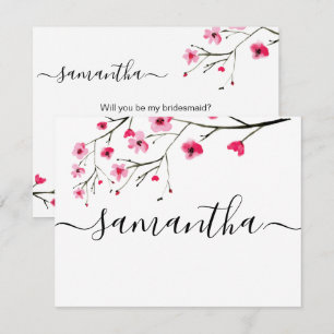 Zal je mijn bruidCherry zijn die blolossom bruilof Kaart