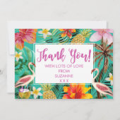 Zal je mijn bruidkaart tropische flamingo zijn? kaart (Achterkant)