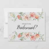 Zal je mijn bruidkoraalRoos Waterverf zijn? Kaart (Voorkant)