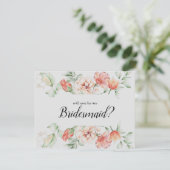 Zal je mijn bruidkoraalRoos Waterverf zijn? Kaart (Staand voorkant)