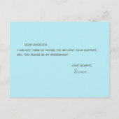 Zal je mijn bruidmaid  aqua Pattern zijn? Uitnodiging Briefkaart (Achterkant)