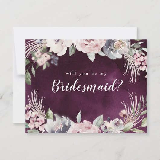 Zal je mijn bruidmaid elegant boho floral worden? kaart (Voorkant)