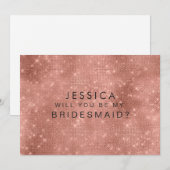 Zal je mijn bruidmaid Roos Gold Glitter Glam zijn? Kaart (Voorkant / Achterkant)