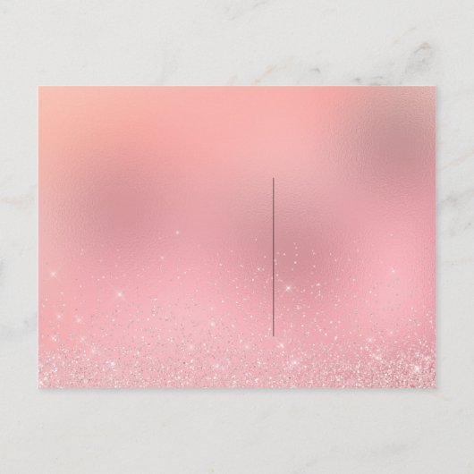 Zal je mijn bruidmaid Roos roze goudpark zijn? Uitnodiging Briefkaart (Achterkant)