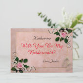 Zal je mijn bruidmaid zijn? kaart (Staand voorkant)