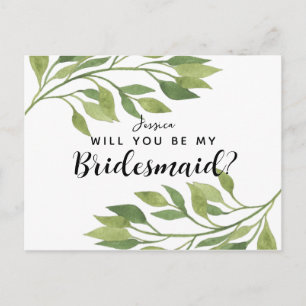 Zal je mijn bruidmaïde briefkaart groen blad zijn?