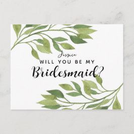 Zal je mijn bruidmaïde briefkaart groen blad zijn?