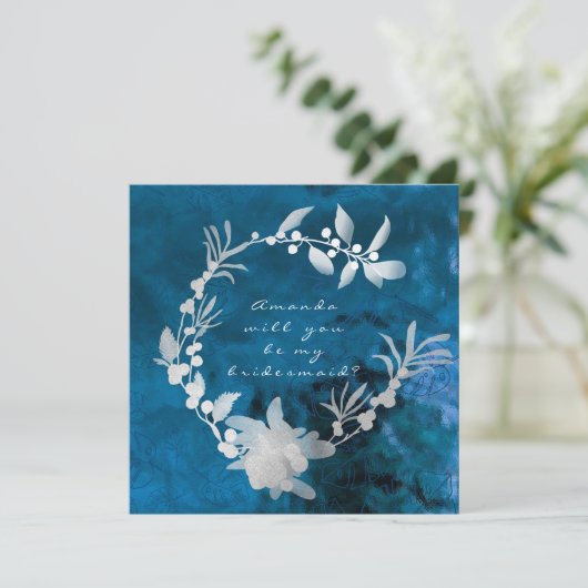 Zal je mijn bruidsblauw Glass Grey Wreater zijn? Kaart (Staand voorkant)