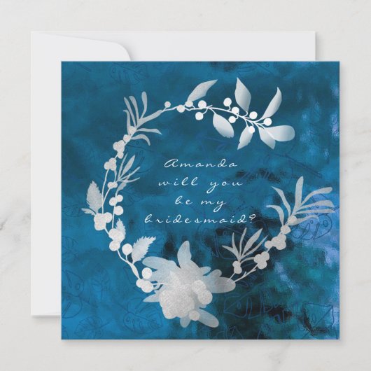 Zal je mijn bruidsblauw Glass Grey Wreater zijn? Kaart (Voorkant)