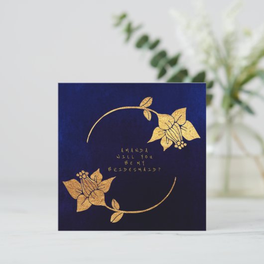 Zal je mijn bruidsblauw-marinevlek zijn? kaart (Staand voorkant)