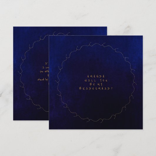 Zal je mijn bruidsblauw-marinevlek zijn? kaart (Voorkant / Achterkant)