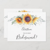 Zal je mijn bruidsbloem Herfst Floral zijn? Uitnodiging Briefkaart (Voorkant / Achterkant)
