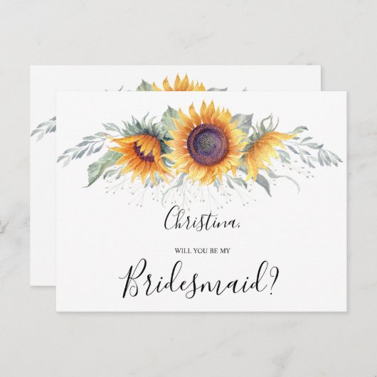Zal je mijn bruidsbloem Herfst Floral zijn? Uitnodiging Briefkaart (Voorkant / Achterkant)
