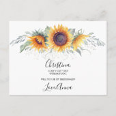 Zal je mijn bruidsbloem Herfst Floral zijn? Uitnodiging Briefkaart (Achterkant)