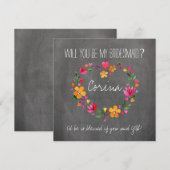 Zal je mijn bruidsbloemen zijn? kaart (Voorkant / Achterkant)