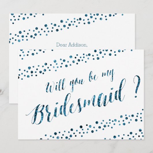 Zal je mijn bruidsbruine glitter zijn? kaart (Voorkant / Achterkant)