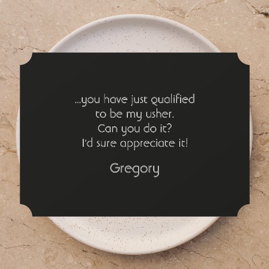 Zal je mijn bruidsjonker zijn? vragen voor jou kaart