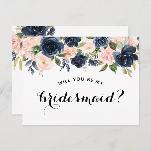 Zal je mijn bruidskaart zijn? aankondigingskaart (Voorkant / Achterkant)