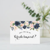 Zal je mijn bruidskaart zijn? aankondigingskaart (Staand voorkant)