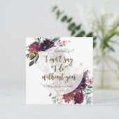 Zal je mijn bruidskaart zijn, boho plum floral? kaart (Staand voorkant)