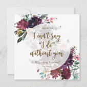 Zal je mijn bruidskaart zijn, boho plum floral? kaart (Voorkant)
