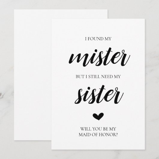 Zal je mijn bruidskaart zijn? kaart (Voorkant / Achterkant)