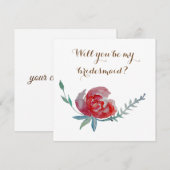 Zal je mijn bruidskaart zijn met roos? kaart (Voorkant / Achterkant)