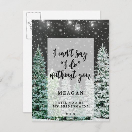 Zal je mijn bruidskaart zijn? uitnodiging briefkaart (Voorkant / Achterkant)