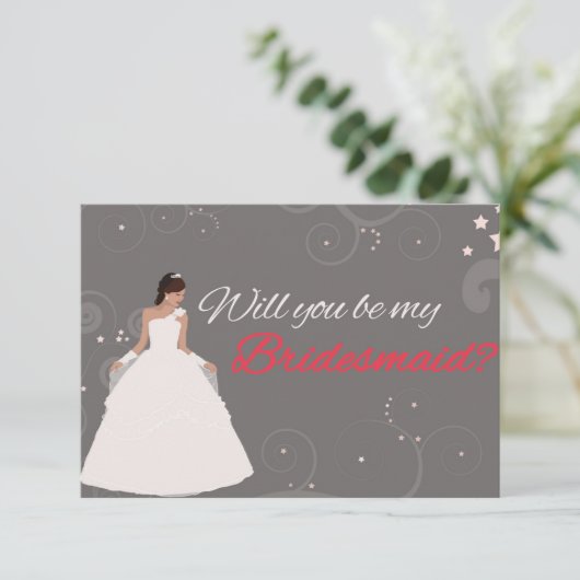 Zal je mijn bruidskaart zijn, witte fancy jurk? kaart (Staand voorkant)