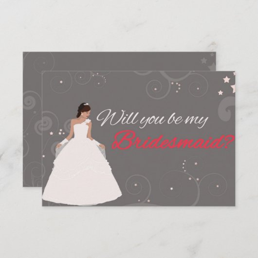 Zal je mijn bruidskaart zijn, witte fancy jurk? kaart (Voorkant / Achterkant)