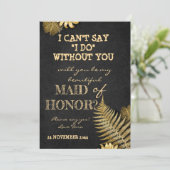 zal je mijn bruidskaart zwart en gouden zijn ? kaart (Staand voorkant)