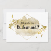 Zal je mijn bruidsmaid Kaart Gold Foliage-effect z (Voorkant)