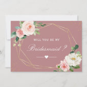 Zal je mijn bruidsmaid Roos Floral zijn? Kaart (Voorkant)