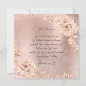 Zal je mijn bruidsmaid Roos Gold Wreatgy zijn? Kaart (Achterkant)