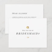 Zal je mijn bruidsmaïde florale minimalist zijn? kaart (Voorkant / Achterkant)