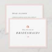 Zal je mijn bruidsmaïde florale minimalist zijn? kaart (Voorkant / Achterkant)