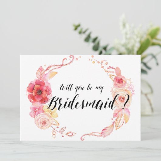 Zal je mijn bruidsmaïde Kaarten zijn? (Staand voorkant)