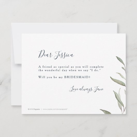 Zal je mijn bruidsmajoor zijn? kaart (Achterkant)