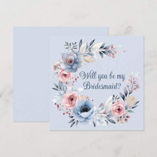 Zal je mijn bruidsmeisje aanzoek zijn? notitiekaartje (Voorkant / Achterkant)